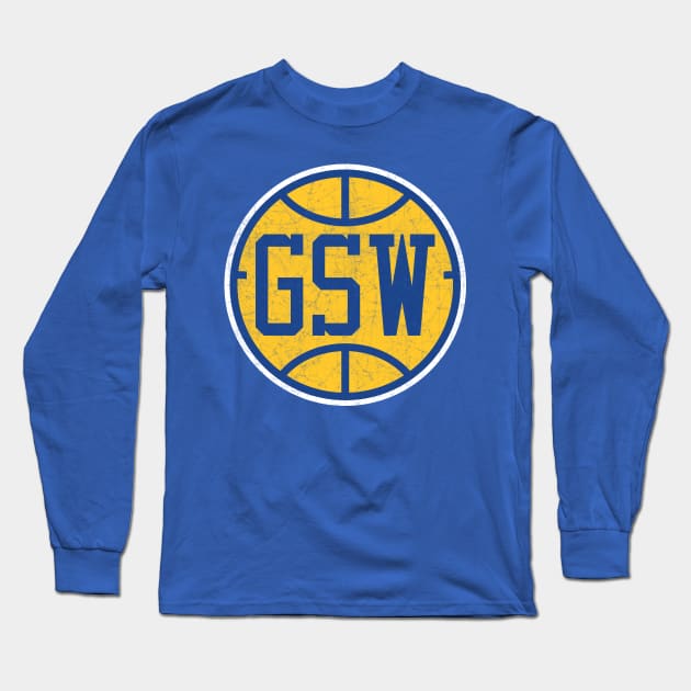 Golden State Vintage Basketball Long Sleeve T-Shirt by WalkDesigns